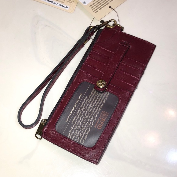 Patricia Nash Alanna Maroon Distressed Vintage Leather Card Wallet NWT & Card - Picture 6 of 16